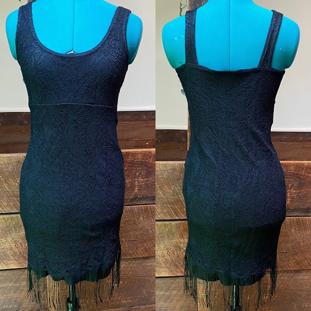 Vintage Y2K Daniel Laurent Witchy Gothic 20’s Flapper Dress w Stevie Nicks Vibes